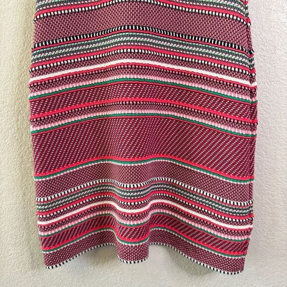 Anthropologie Aldo Martins Alice Stripe Knit Dress Womens Medium Pink Red Ruffle - Picture 6 of 15